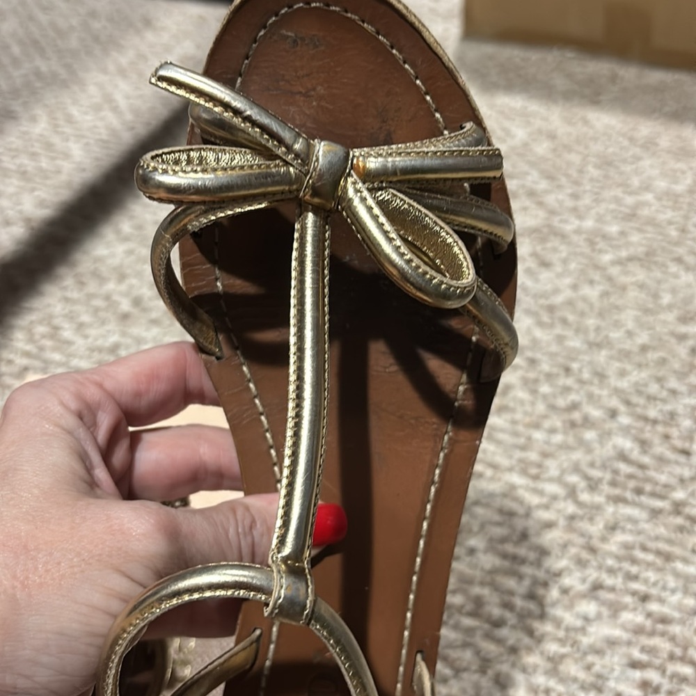 Gold Prada Bow Sandals 38.5 (8.5 US) - Picture 7 of 14